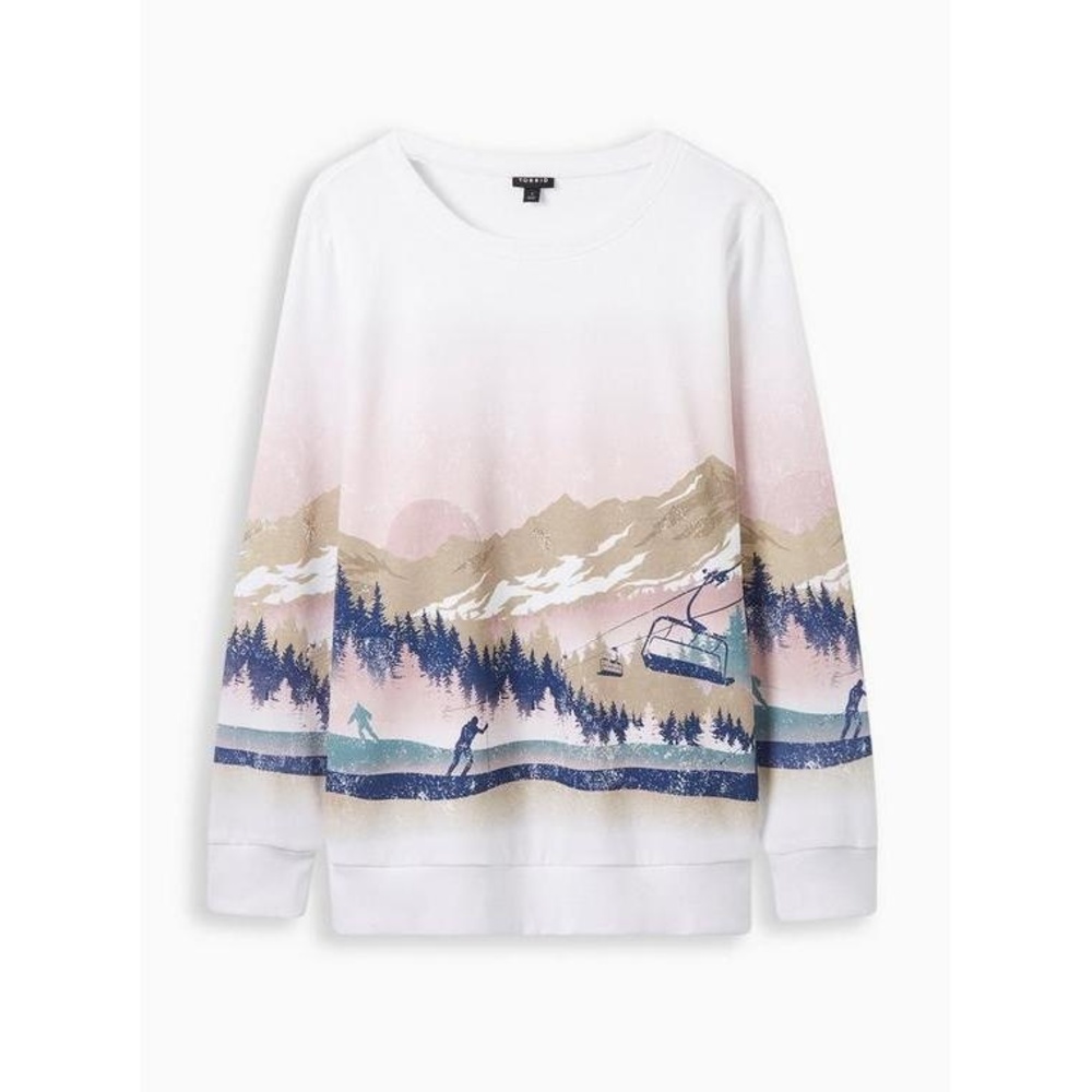NWT Torrid Ski Cozy Fleece Crew‎ Neck Sweatshirt 1X